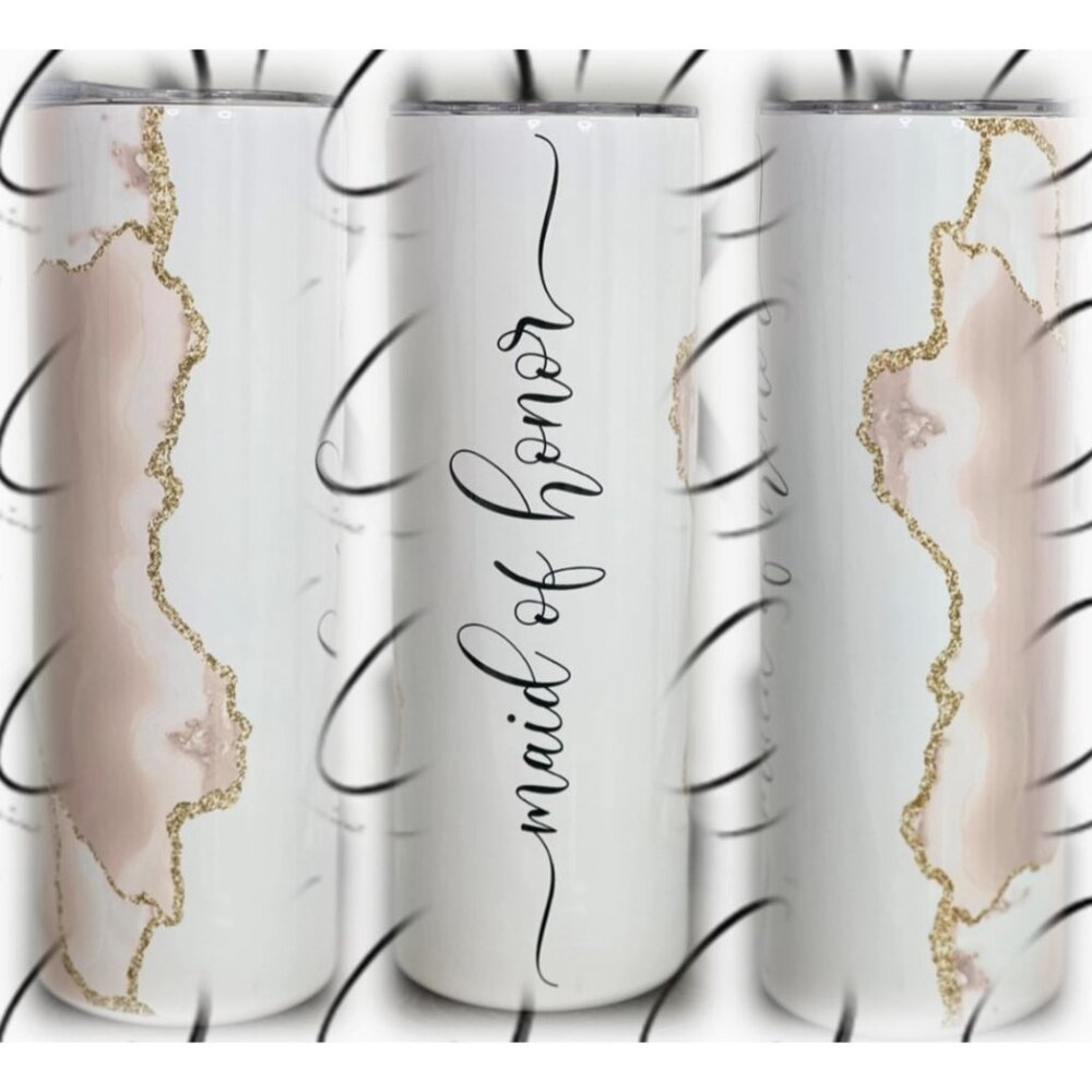 Maid Of Honor 20 Oz Insulated Tumbler Stainless Steel With Straw